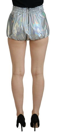 Dolce & Gabbana Elevated Elegance Silver High Waist Women's Shorts6