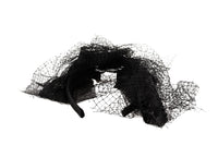 Dolce & Gabbana Black Sequined Hair Clip with Feather Accent