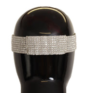 Dolce & Gabbana Silver Brass Crystal Beaded Embellished Diadem Women's Headband