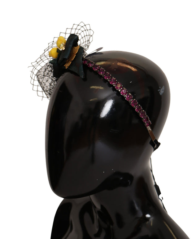 Dolce & Gabbana Purple Crystal Diadem Headband Lemons Sicily Women's Tiara