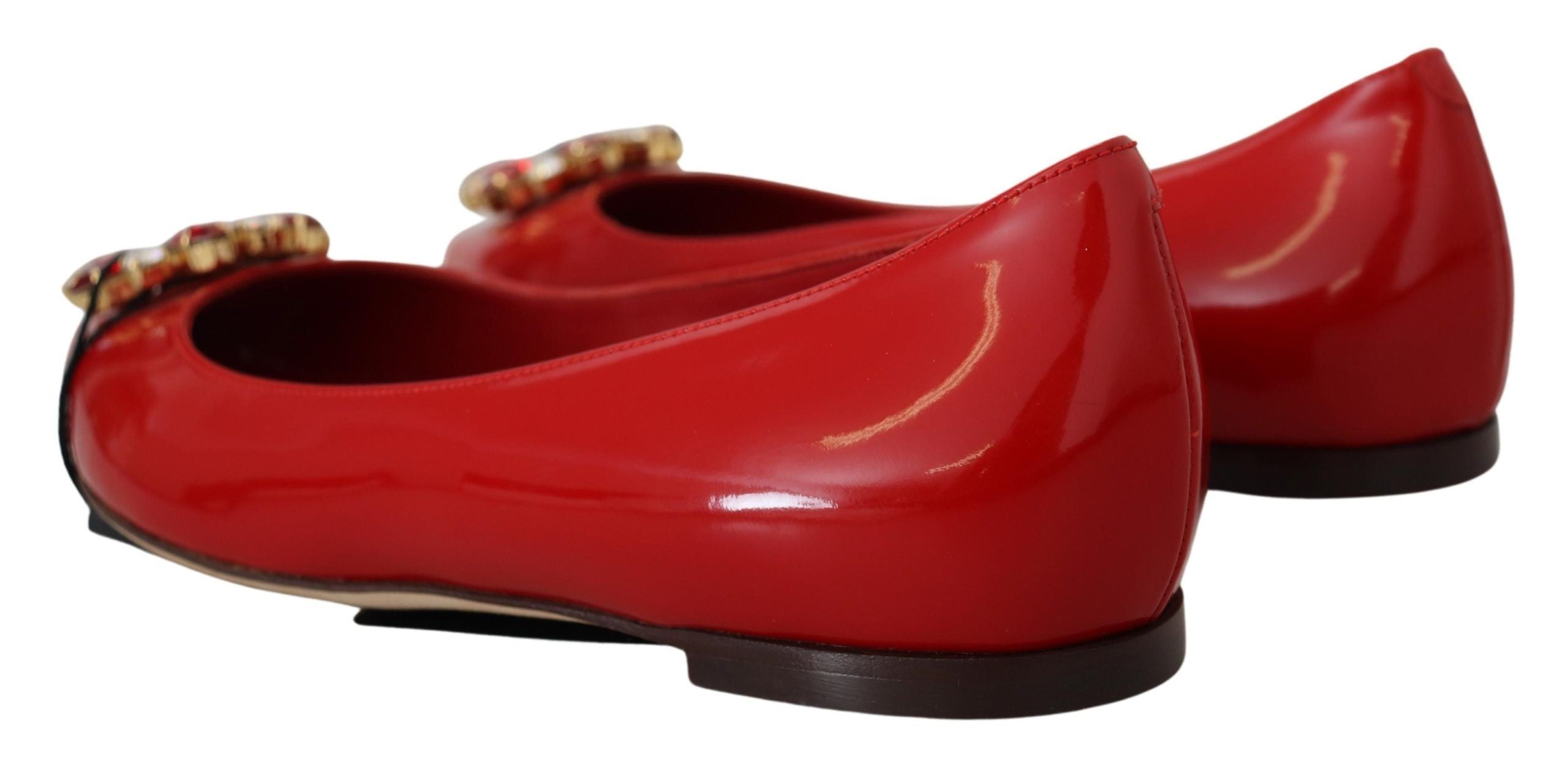 Dolce & Gabbana Red Suede Crystal Loafers - Exquisite Women's Elegance
