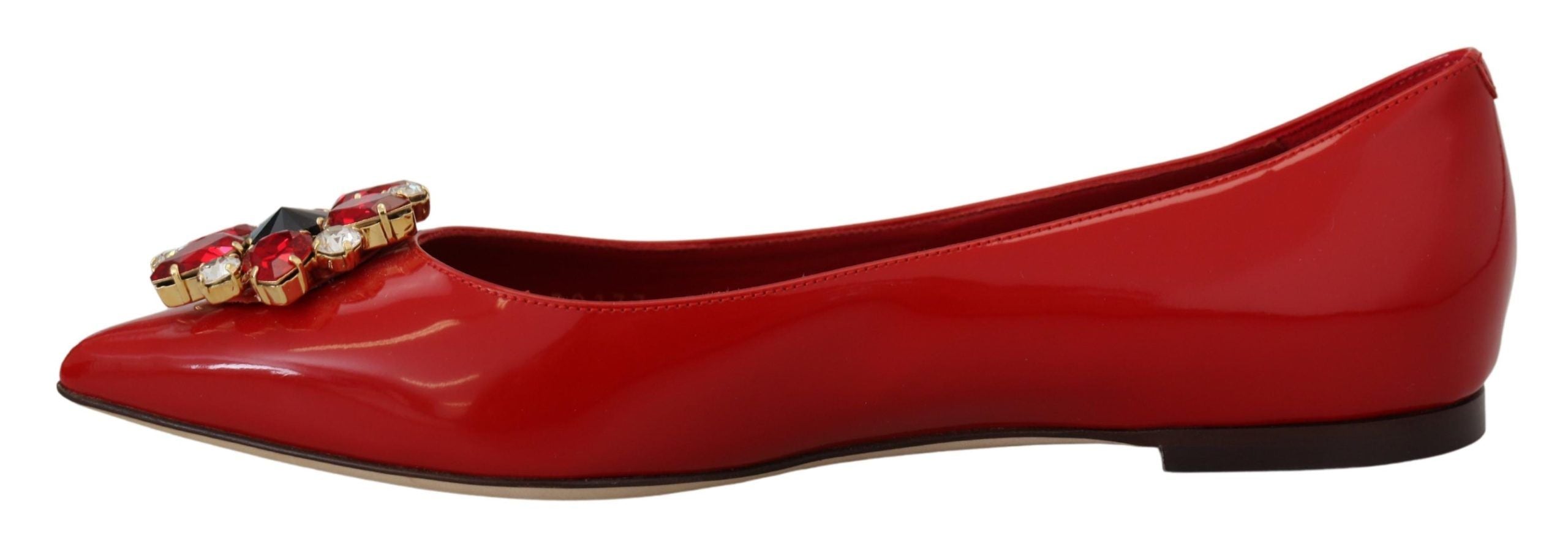 Dolce & Gabbana Red Suede Crystal Loafers - Exquisite Women's Elegance