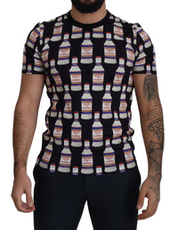 Dolce & Gabbana Black Bacio Di Venere Cotton Crew Men's T-shirt2