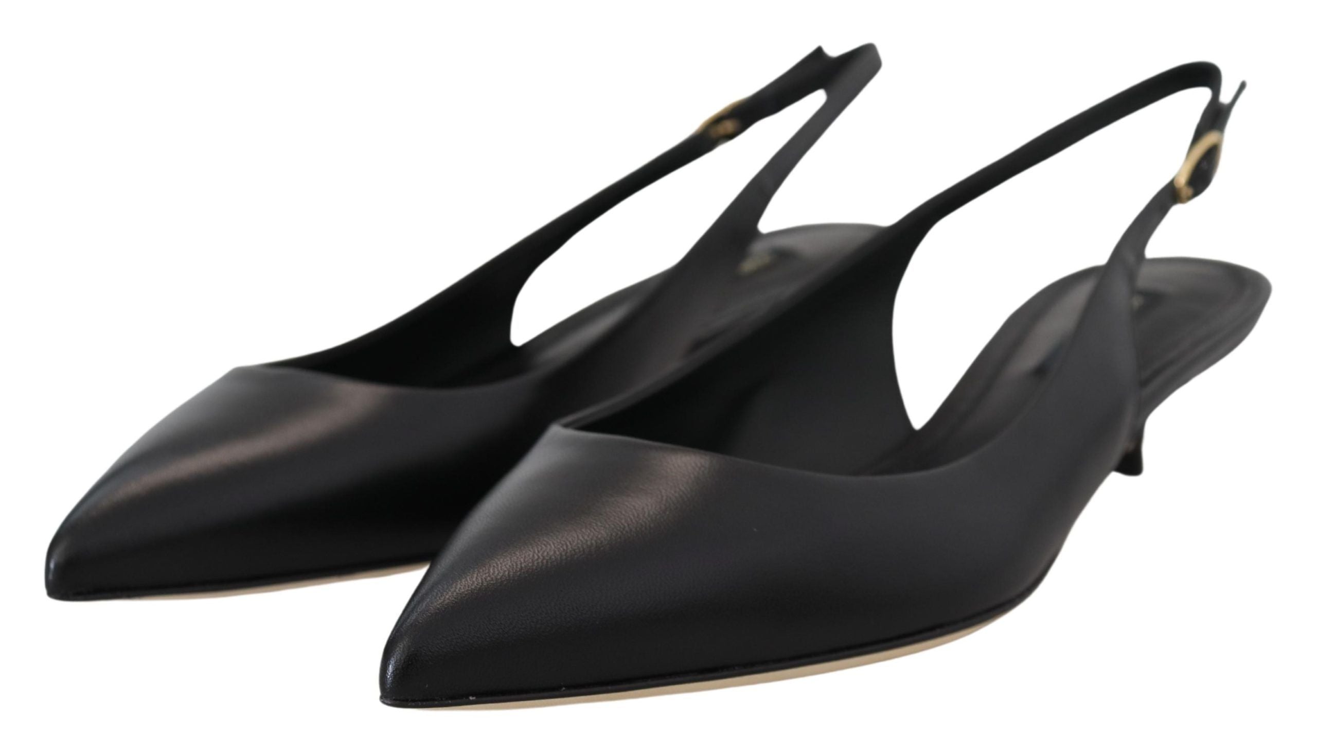 Dolce & Gabbana Elegant Black Leather Slingback Women's Pumps