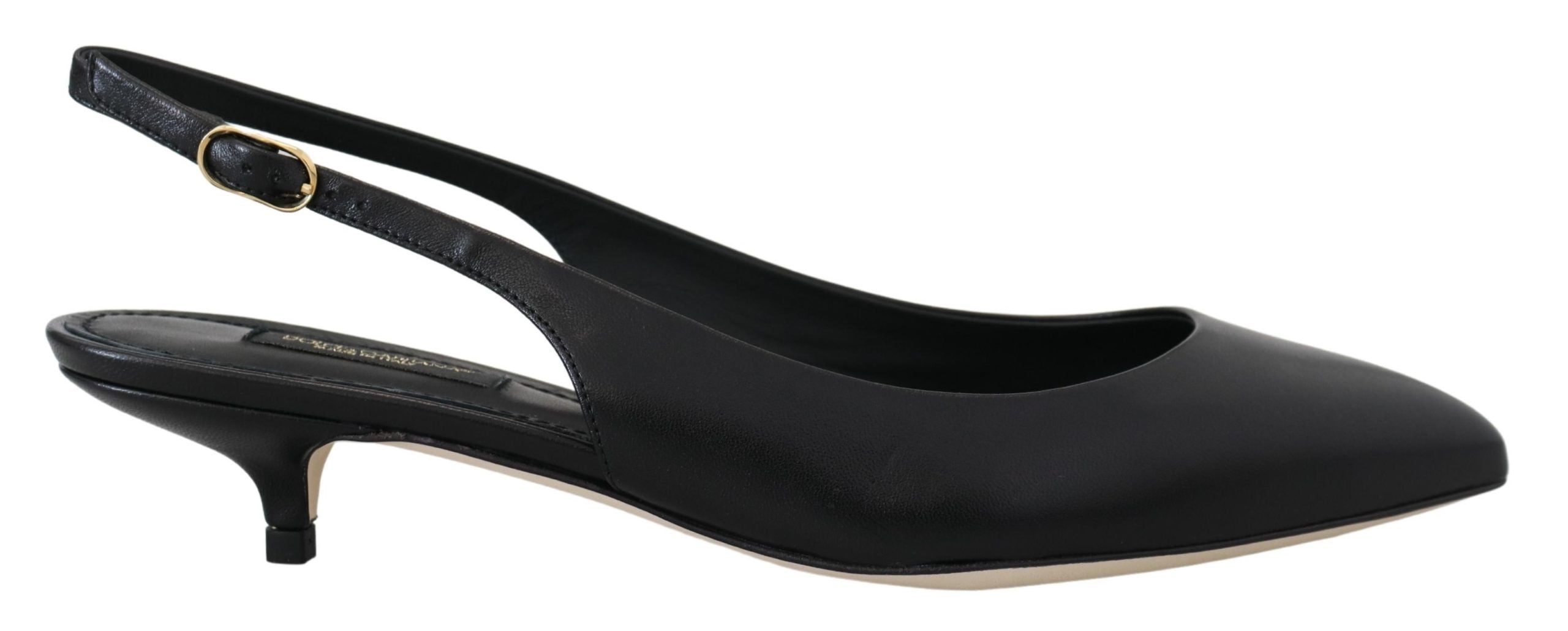 Dolce & Gabbana Elegant Black Leather Slingback Women's Pumps