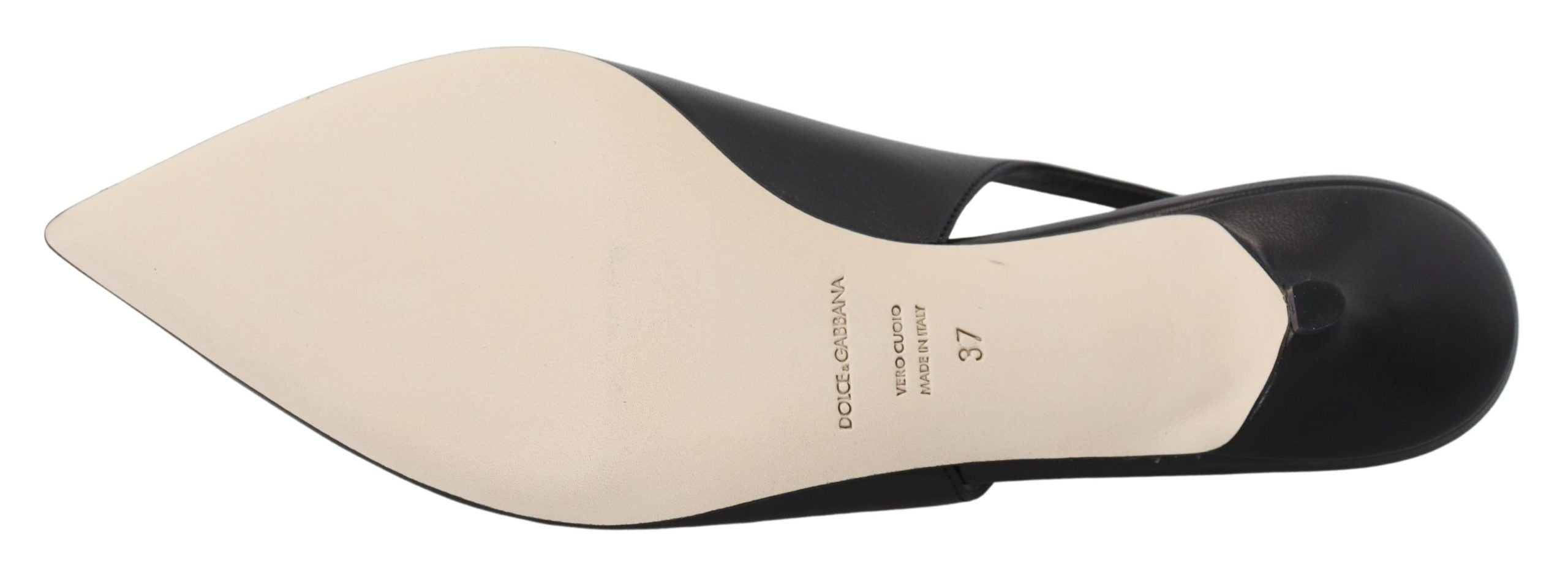 Dolce & Gabbana Elegant Black Leather Slingback Women's Pumps
