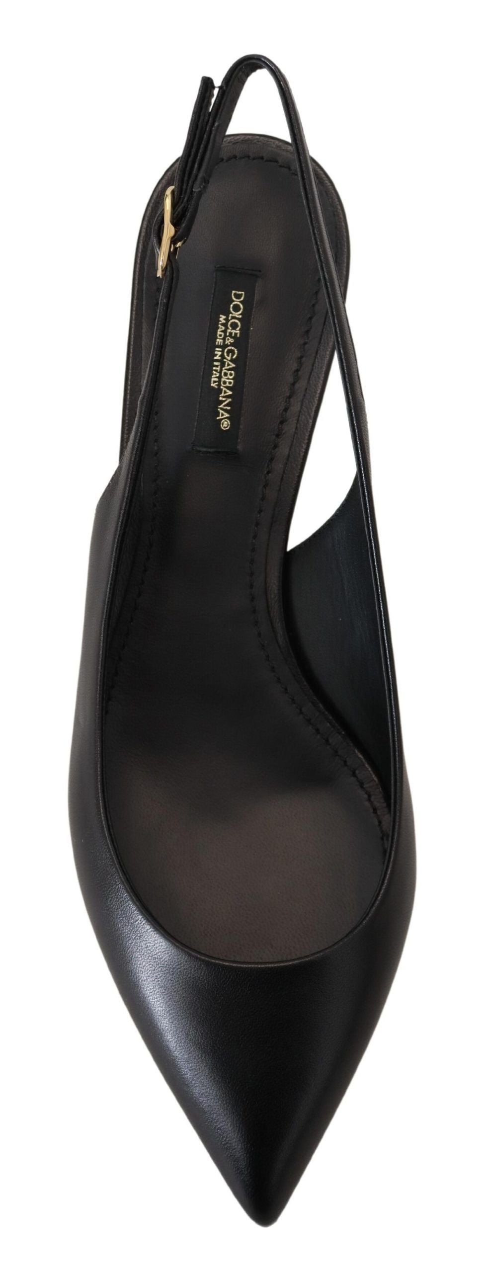 Dolce & Gabbana Elegant Black Leather Slingback Women's Pumps