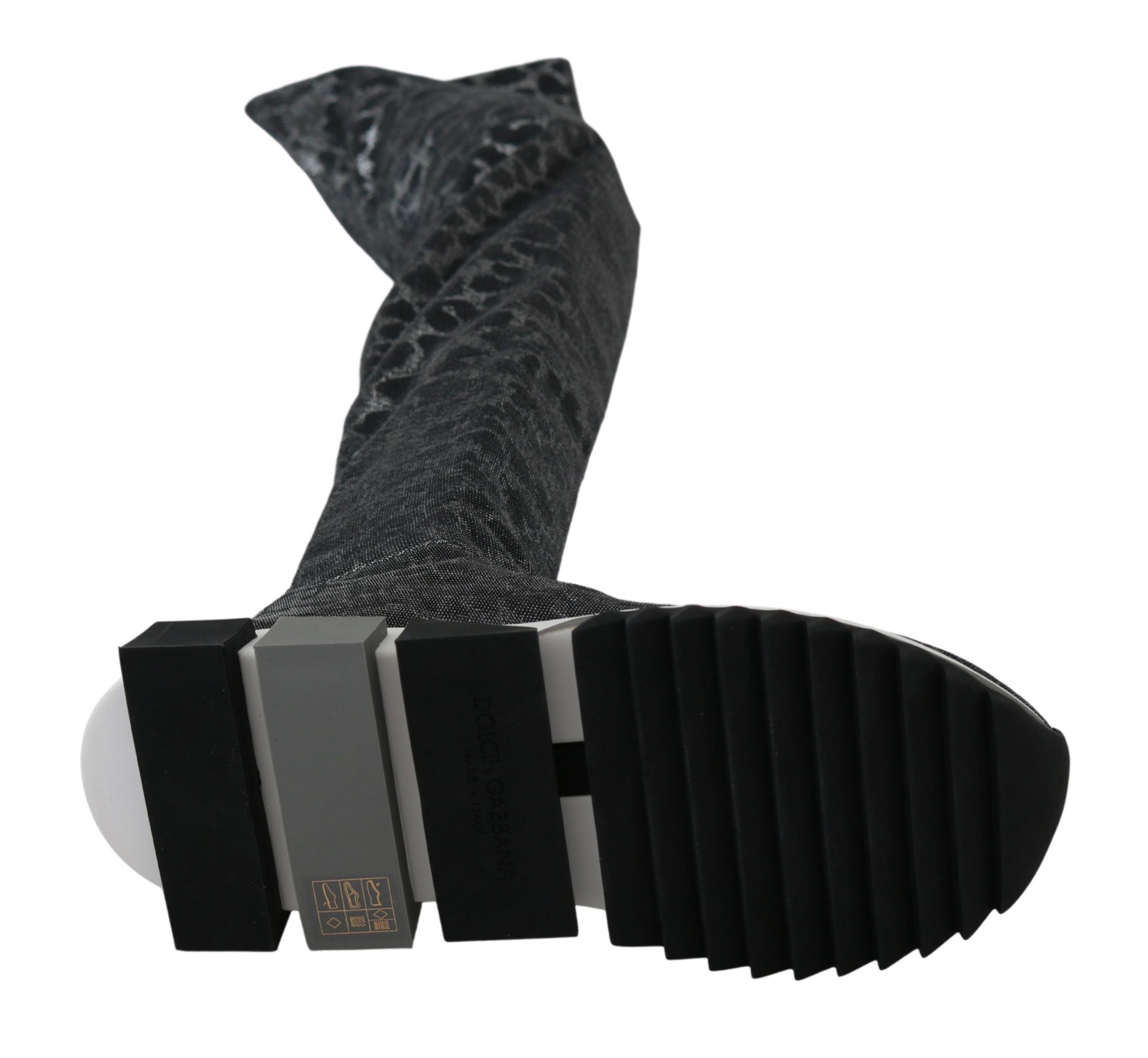 Dolce & Gabbana Elegant Leopard Booties Above Knee Women's Shoes