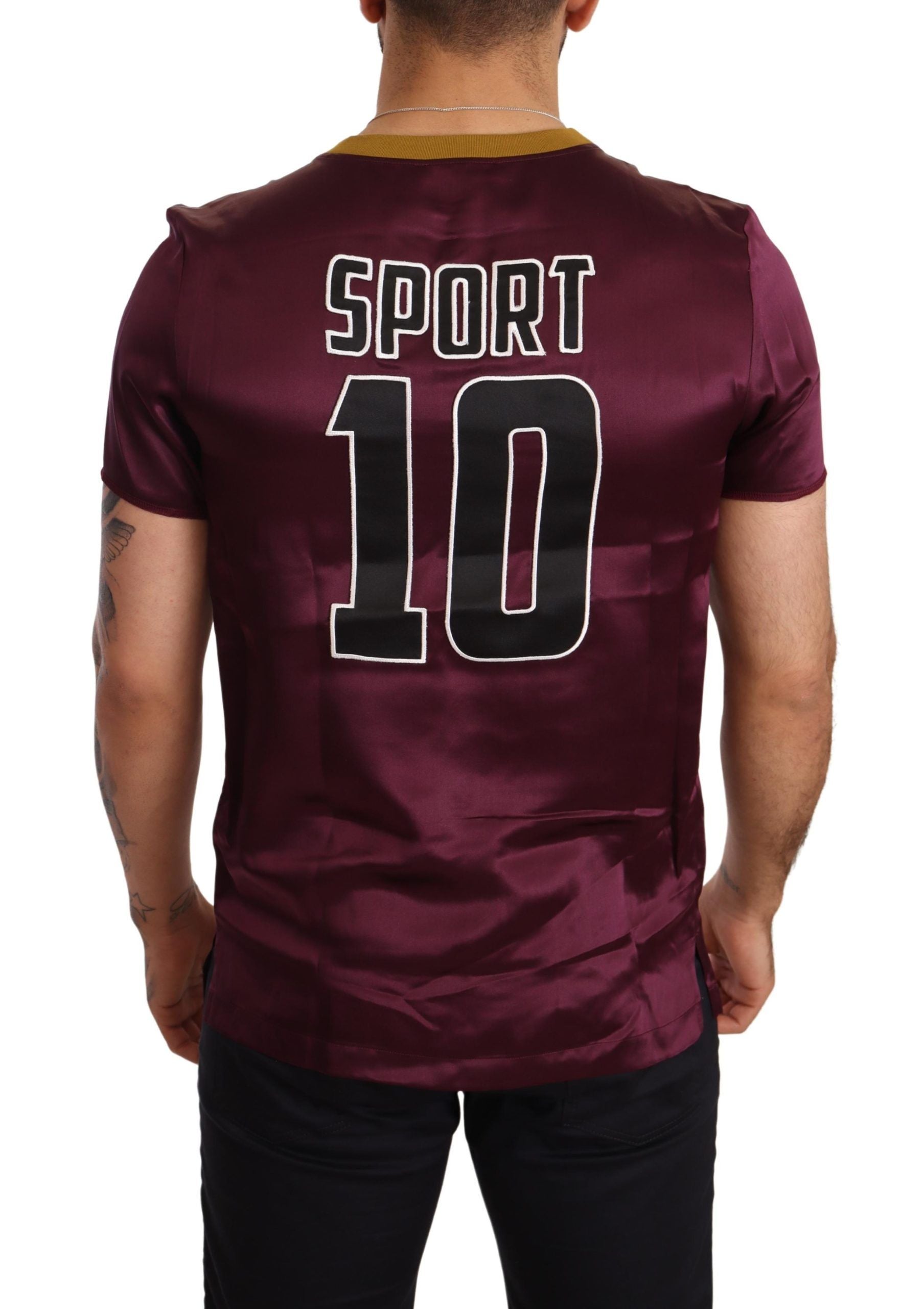 Dolce & Gabbana Purple Sport 10 Embroidery Crewneck Men's T-shirt