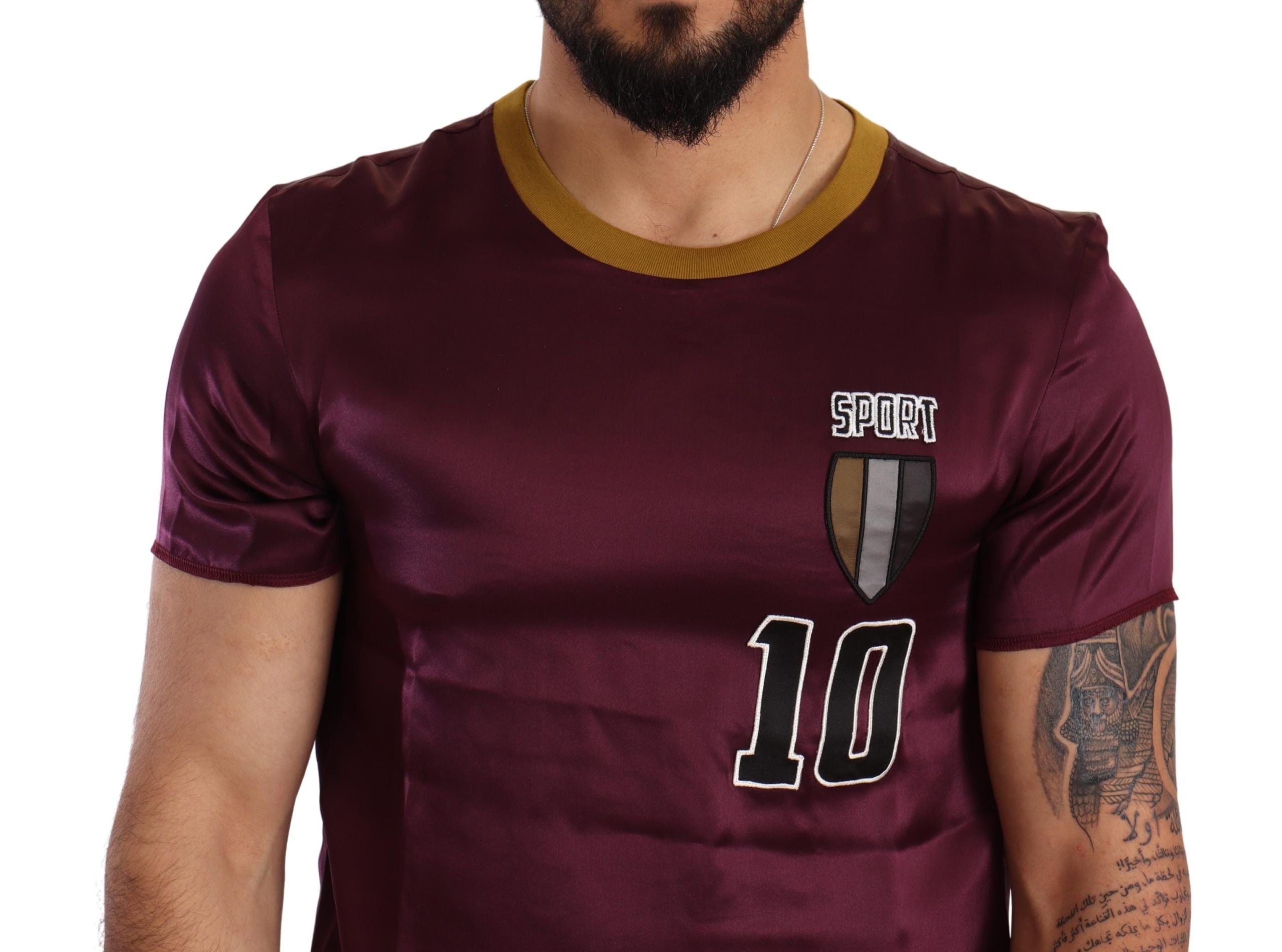 Dolce & Gabbana Purple Sport 10 Embroidery Crewneck Men's T-shirt