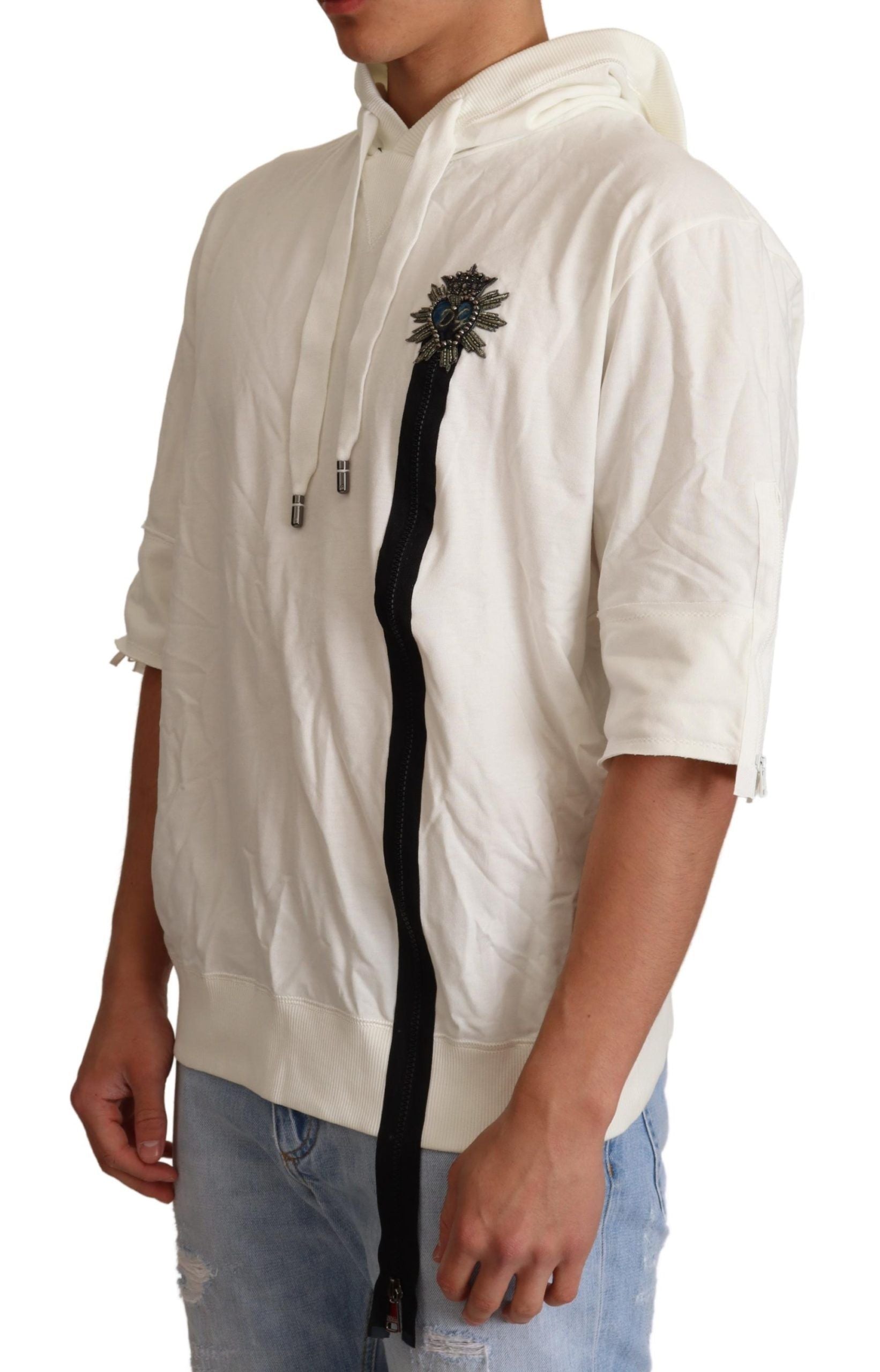 Dolce & Gabbana White Hooded Limited Edition Men's Sweater4
