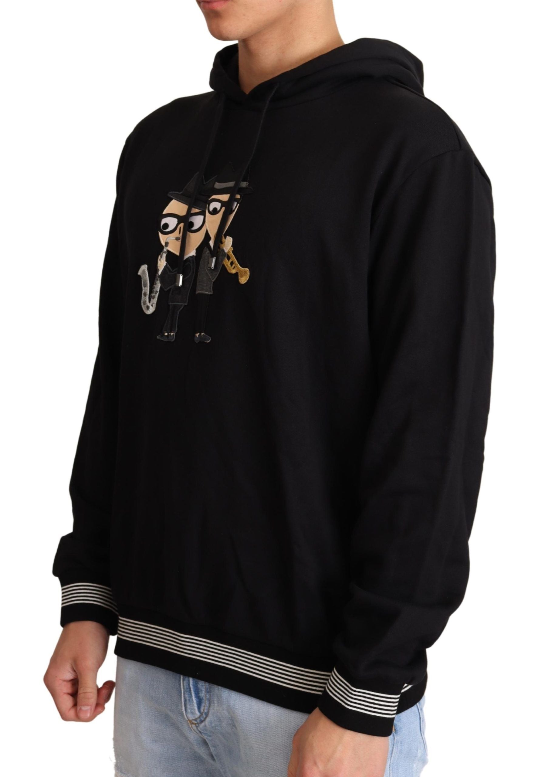 Dolce & Gabbana Black Cotton Hooded #dgfamily Men's Sweater4