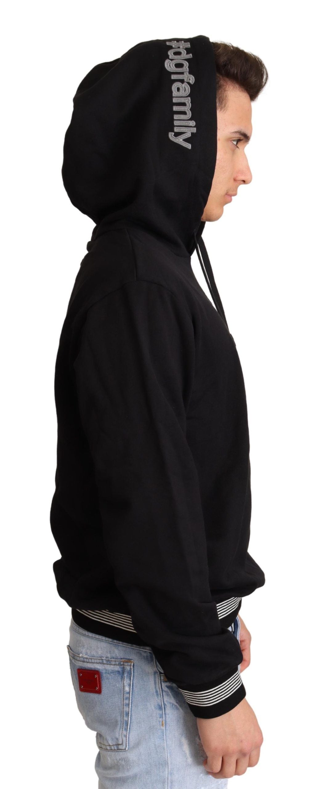 Dolce & Gabbana Black Cotton Hooded #dgfamily Men's Sweater8