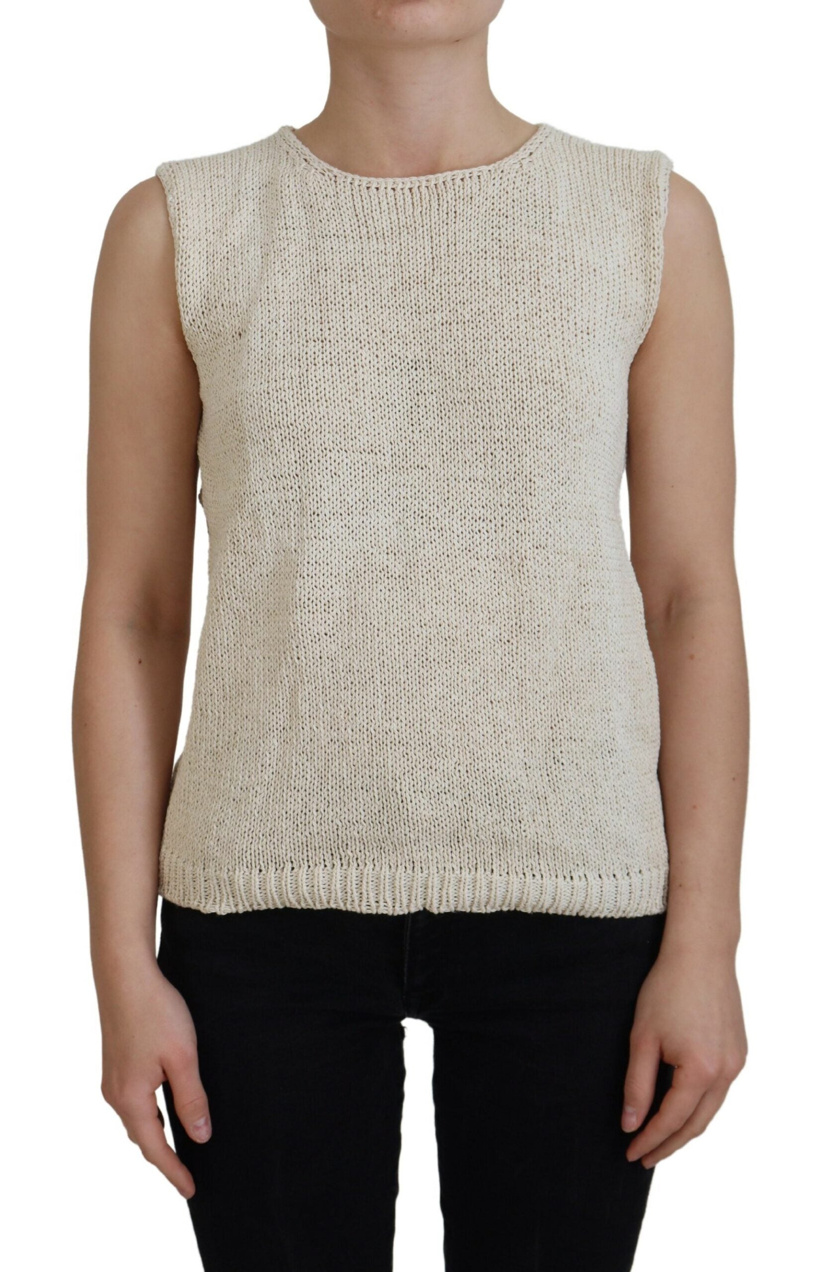 PINK MEMORIES Chic Beige Sleeveless Tank Women's Top