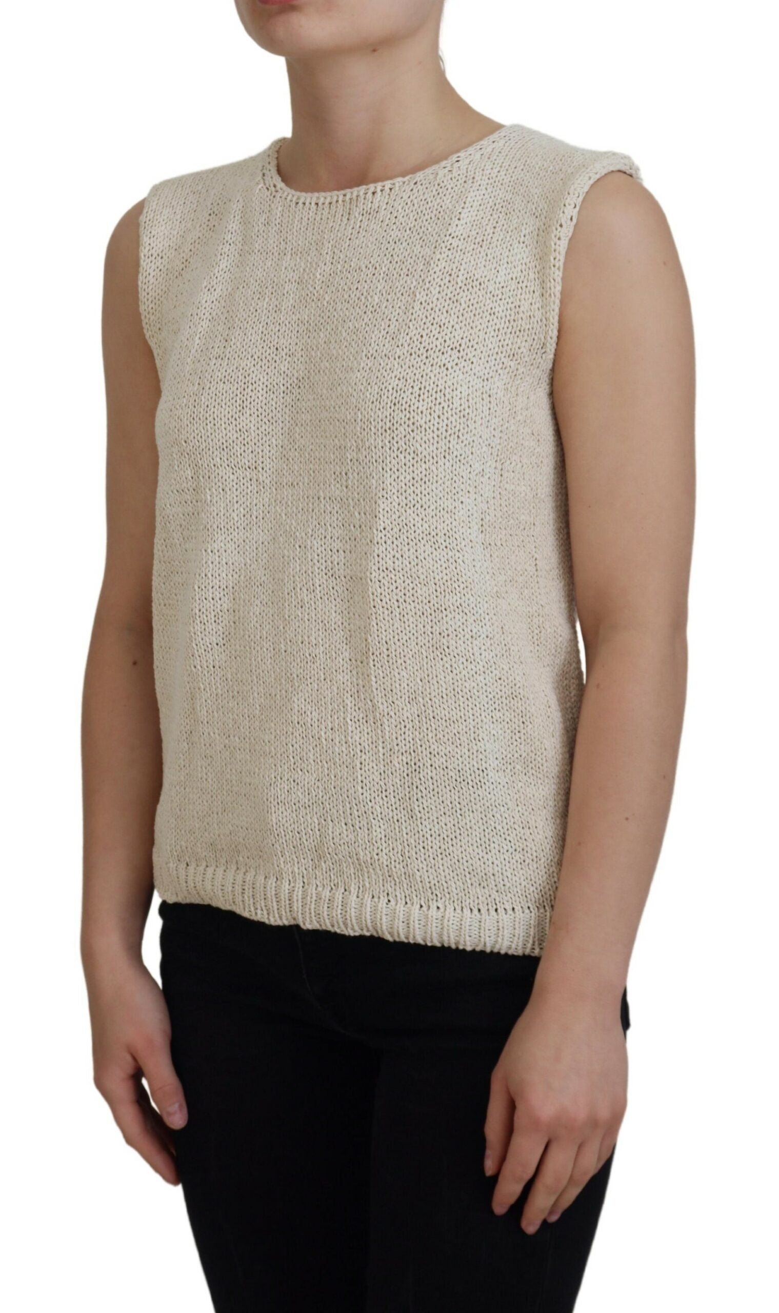 PINK MEMORIES Chic Beige Sleeveless Tank Women's Top