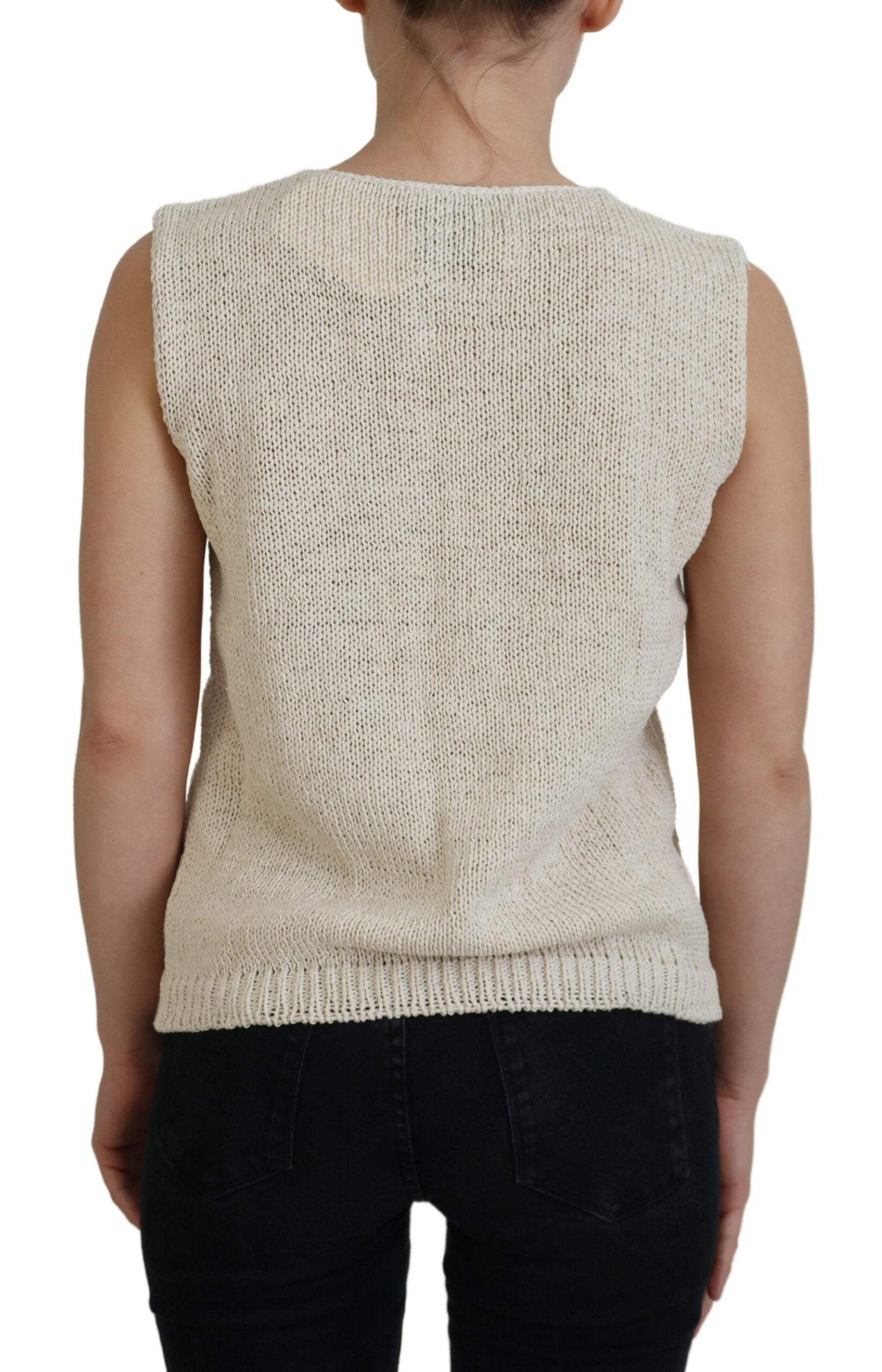 PINK MEMORIES Chic Beige Sleeveless Tank Women's Top