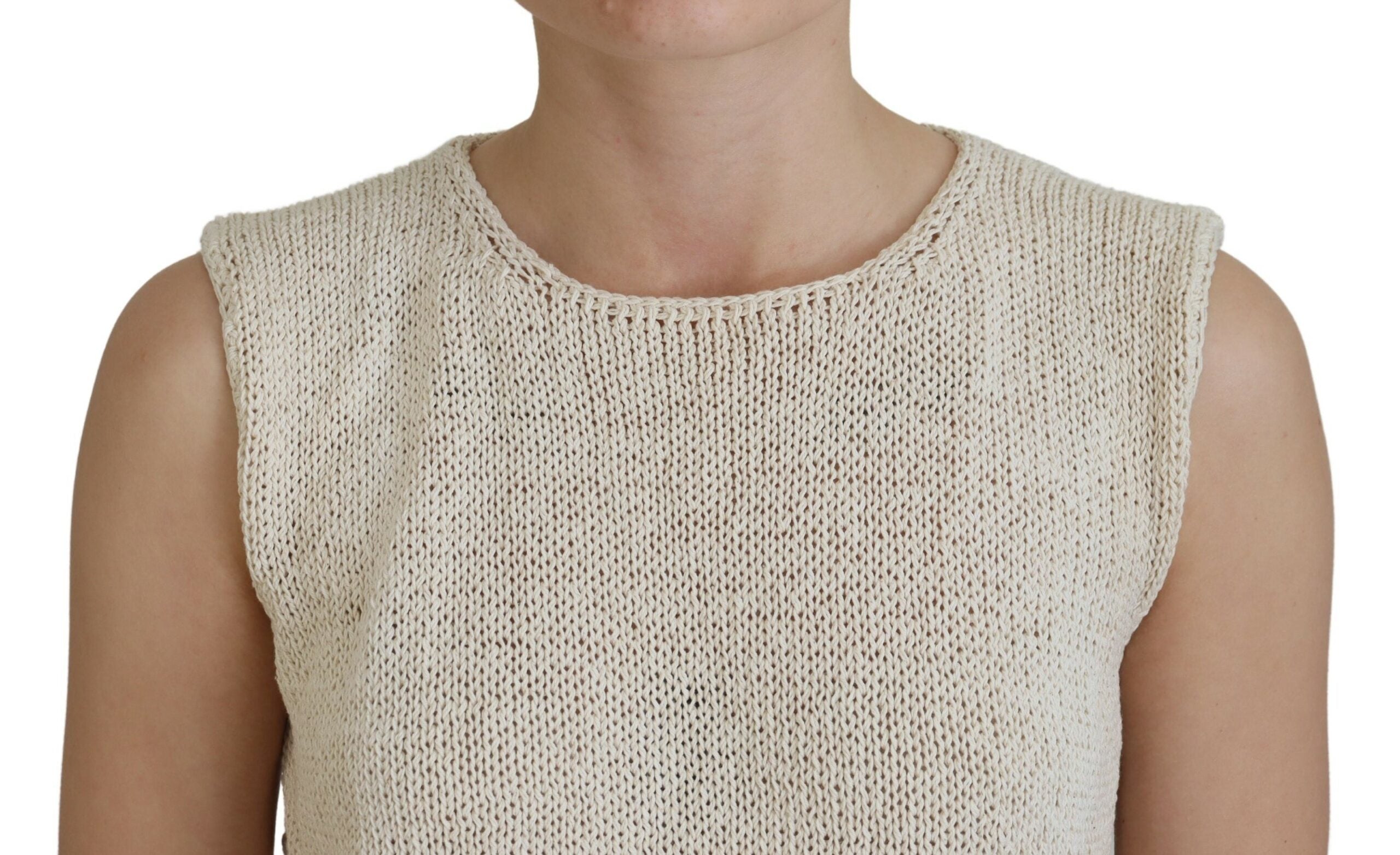 PINK MEMORIES Chic Beige Sleeveless Tank Women's Top