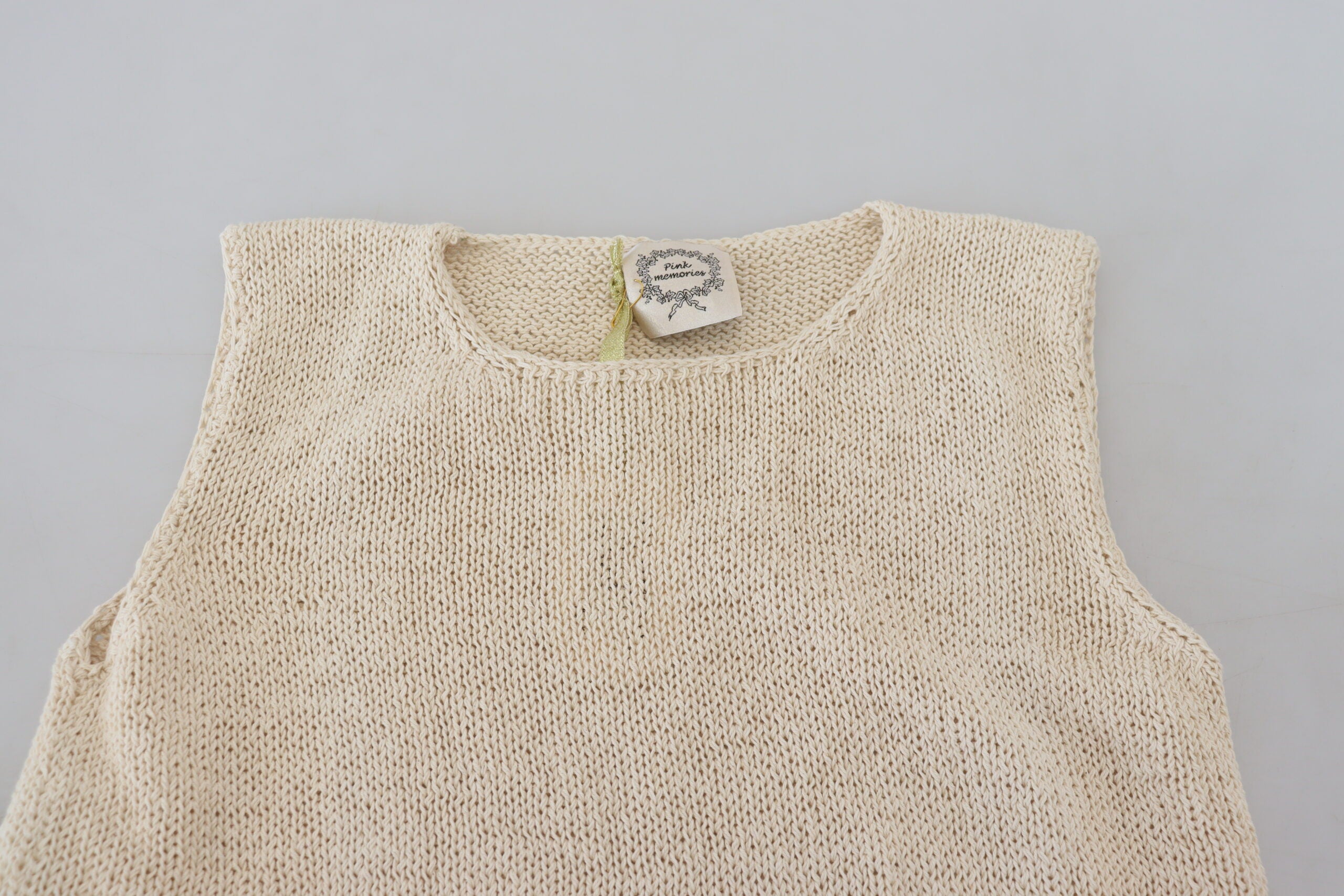 PINK MEMORIES Chic Beige Sleeveless Tank Women's Top