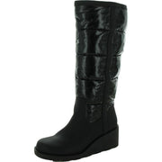 Hiliah Womens Patent Puffy Knee-High Boots