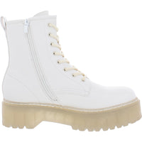 Bettyy Womens Zip Up Round Toe Combat & Lace-up Boots