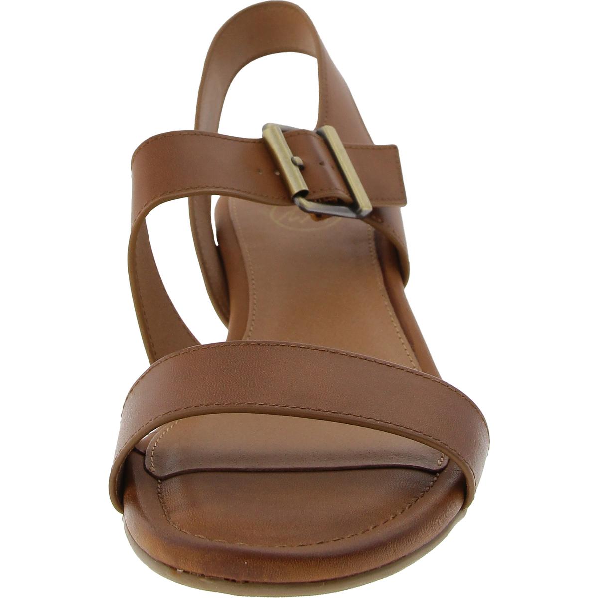 BRUX Womens Cushioned Footbed Faux Leather Wedge Sandals