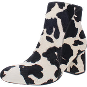 Farren 2 Womens Cow Hair Animal Print Ankle Boots