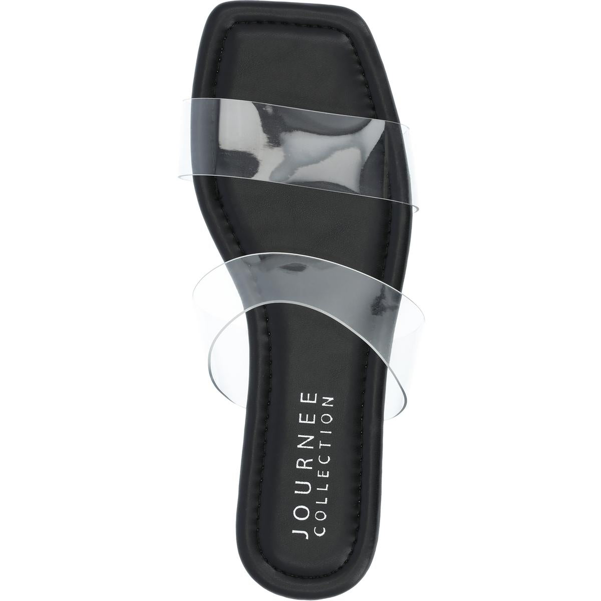 Amata Womens Faux Leather Transparent Slide Sandals