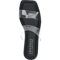 Amata Womens Faux Leather Transparent Slide Sandals
