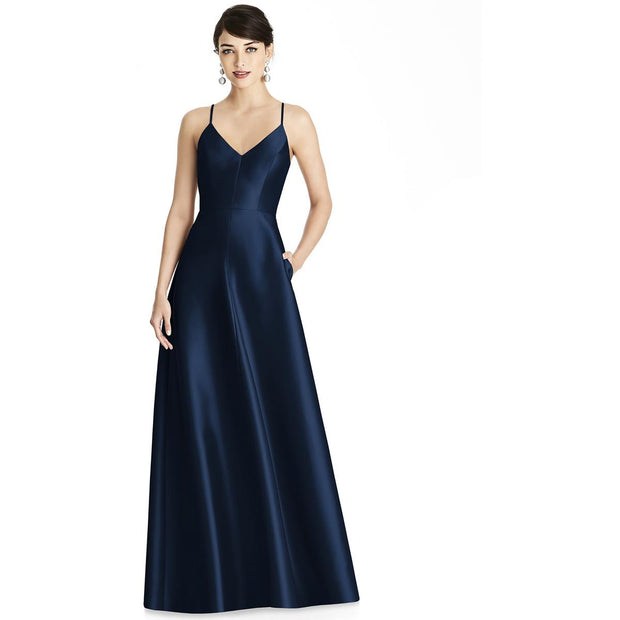 Womens Satin Criss-Cross back Evening Dress – Bluefly