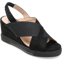 Ronnie Womens Faux Suede Peep-Toe Wedge Sandals1