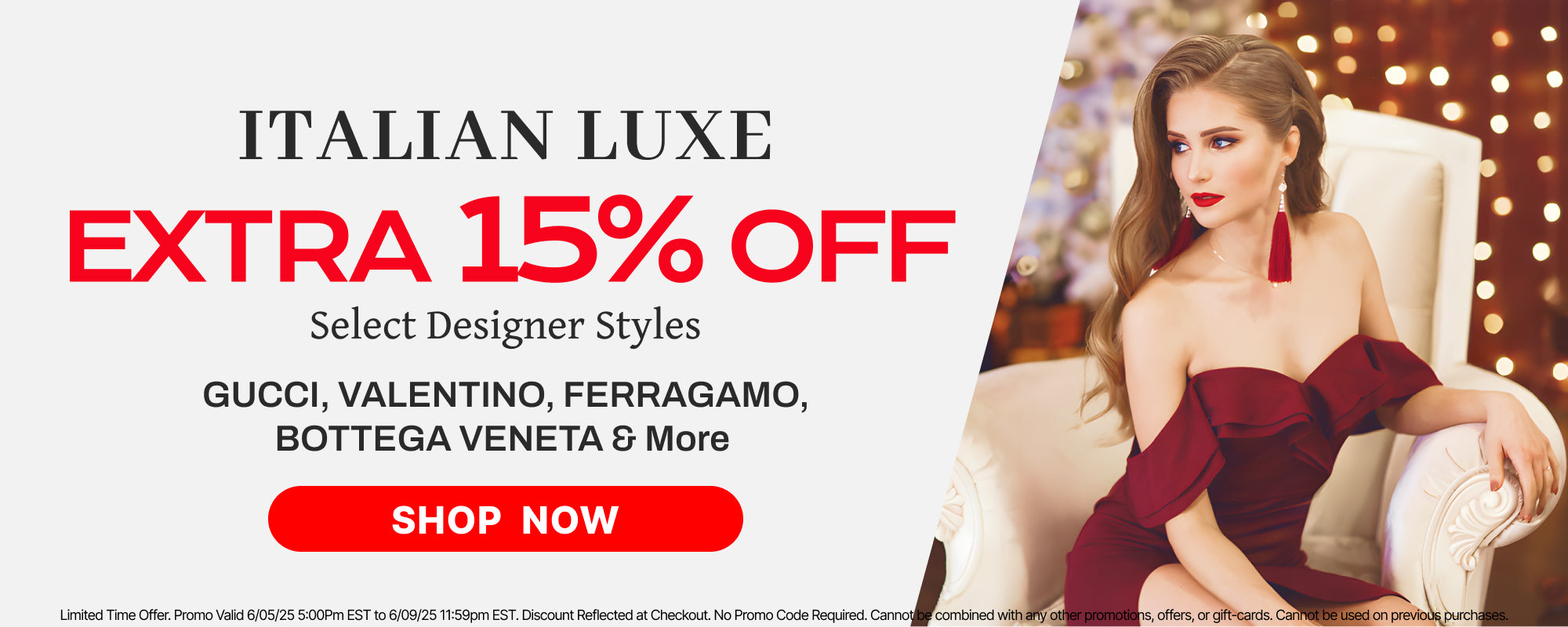 italian luxury 15 percent off