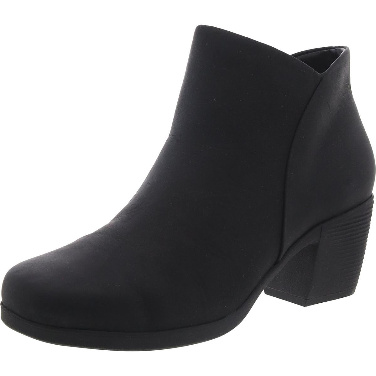 Un Lindel Zip Womens Leather Embossed Ankle Boots Black Oily Leather