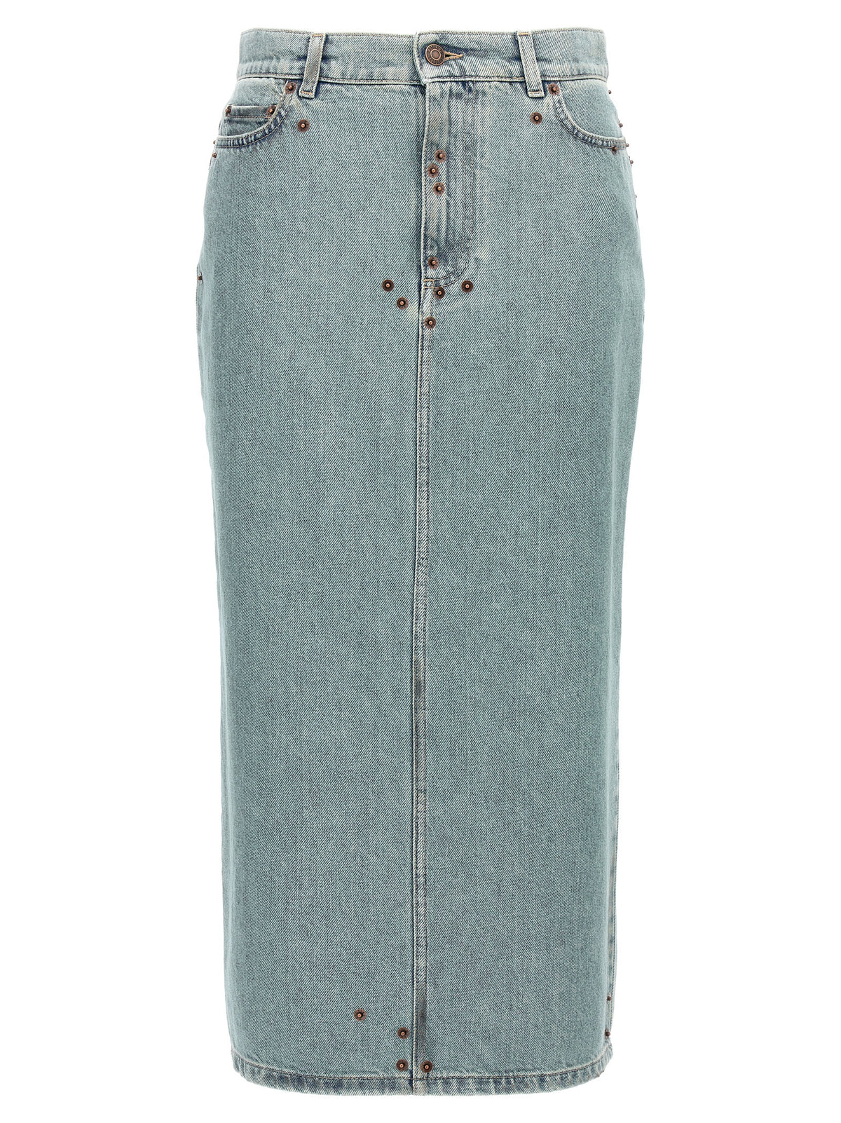 Moschino Women Rivets Denim Skirt