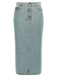 Moschino Women Rivets Denim Skirt