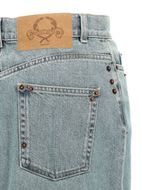 Moschino Women Rivets Denim Skirt