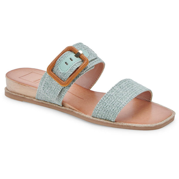Peio  Womens Woven Two Band Slide Sandals