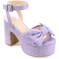 Zenni Womens Bow Ankle Strap Platform Sandals Purple