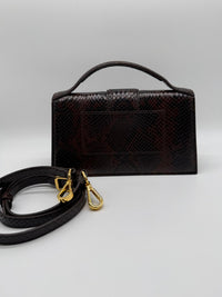 JACQUEMUS JACQUEMUS GRANDE BAMBINO 213BA007 - CROCO BLACK/BROWN