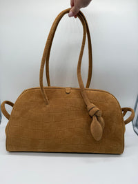 JACQUEMUS JACQUEMUS LE TURISMO LEATHER SHOULDER BAG - SUEDE CAMEL BROWN