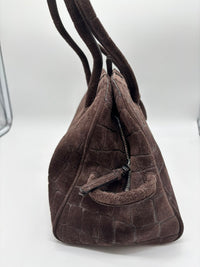 JACQUEMUS JACQUEMUS LE TURISMO LEATHER SHOULDER BAG - SUEDE DARK BROWN