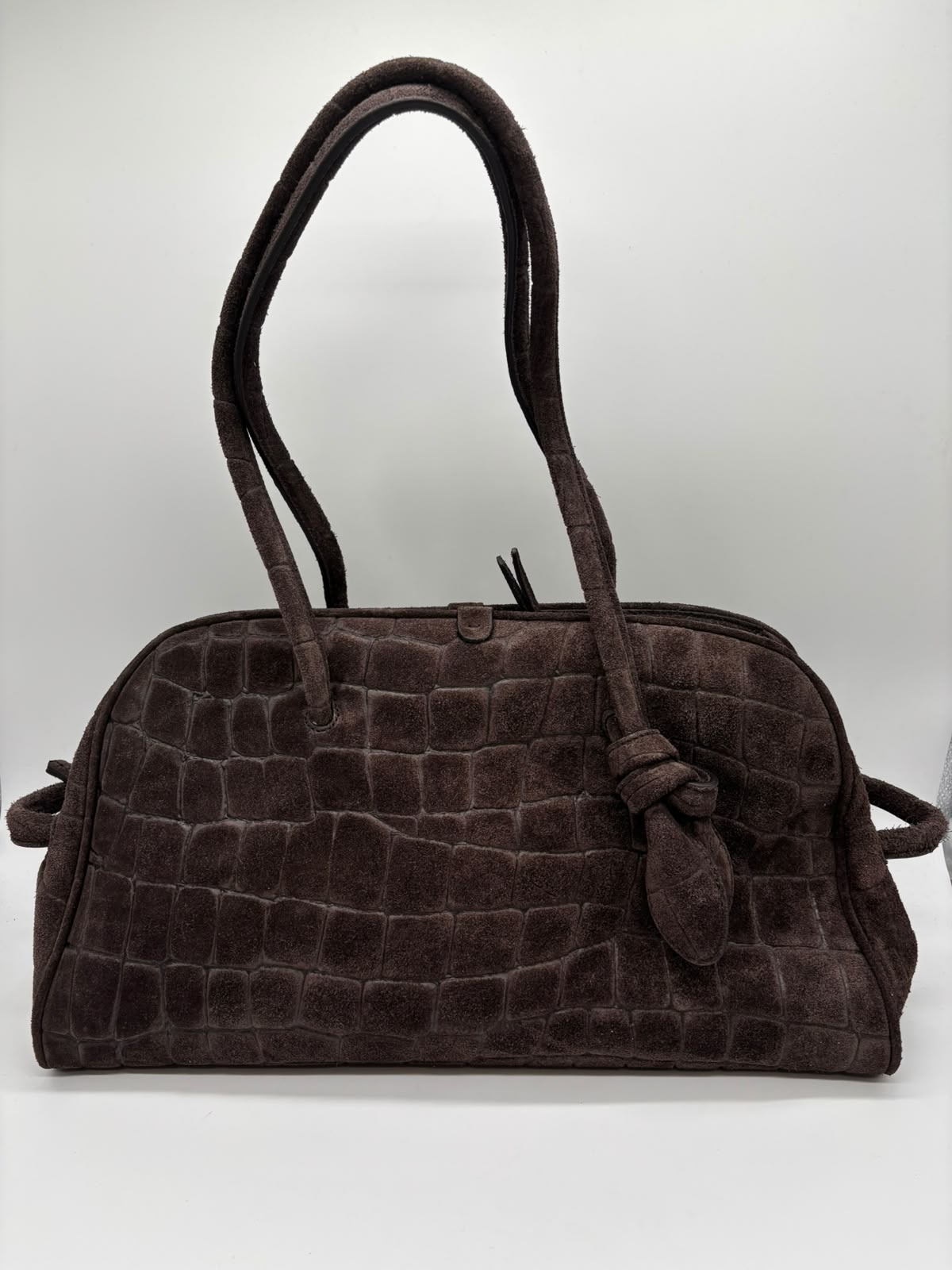 JACQUEMUS JACQUEMUS LE TURISMO LEATHER SHOULDER BAG - SUEDE DARK BROWN