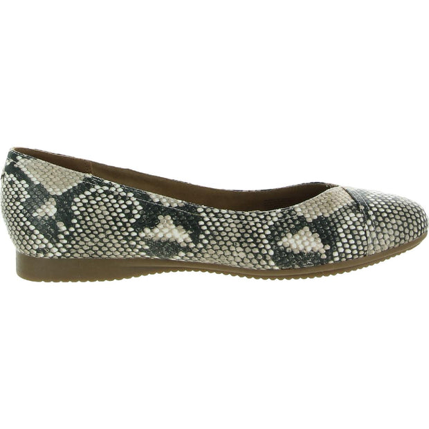 Lydiaa Womens Faux Leather Snake Print Ballet Flats