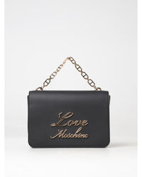 Love Moschino Chain Bag Embossed Logo Women Black Handbags