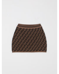 Fendi Mini Knit Skirt Pattern Kids Tobacco