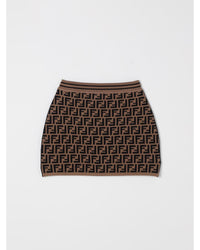 Fendi Mini Knit Skirt Pattern Kids Tobacco