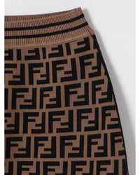Fendi Mini Knit Skirt Pattern Kids Tobacco