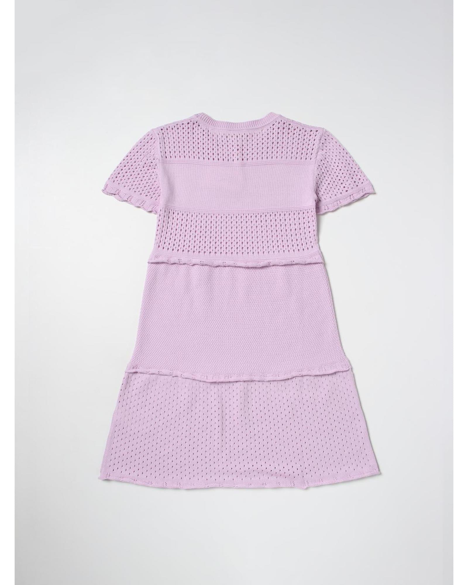 Fendi Knit Eyelet Dress Kids Pink Dresses