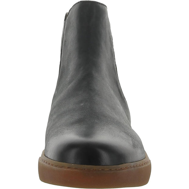Nyle Mens Leather Pull On Chelsea Boots