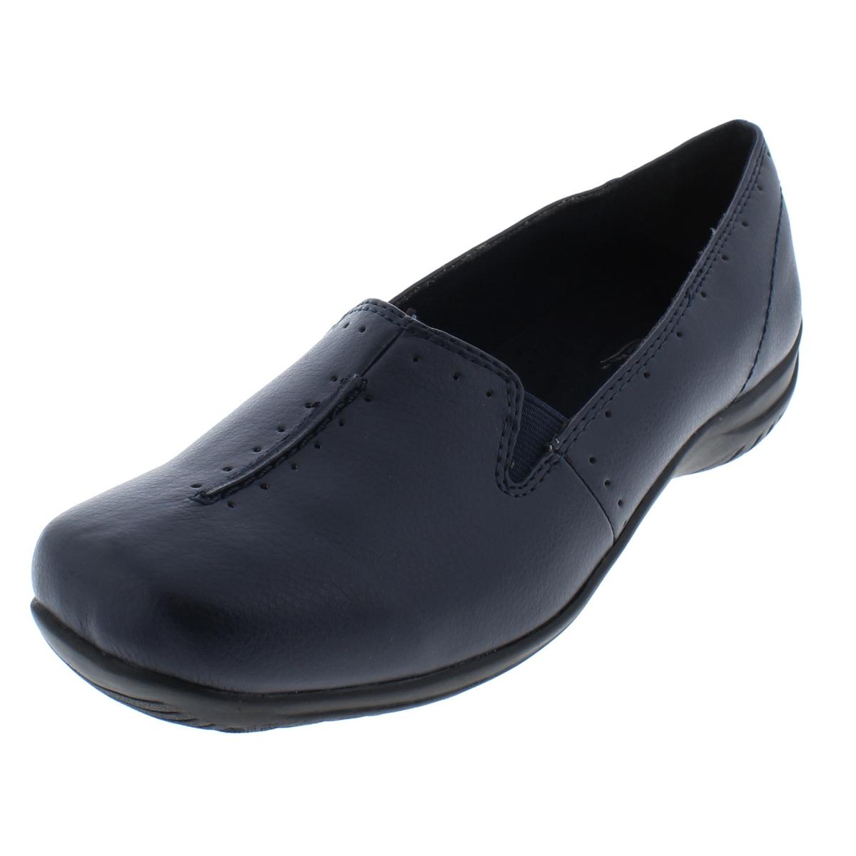 Purpose Womens Faux Leather Loafers 8 Narrow Navy