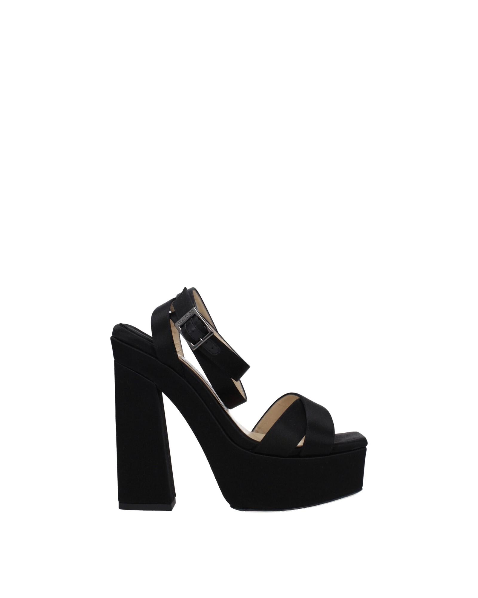 Jimmy Choo Platform Heel Satin Sandals Women Black